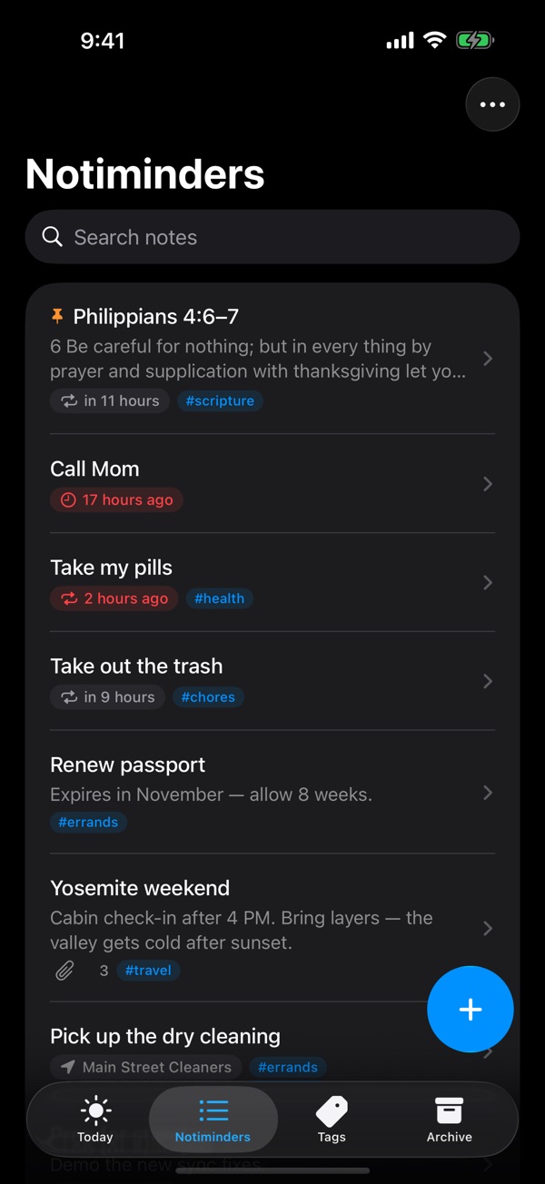 Notiminder screenshot 2